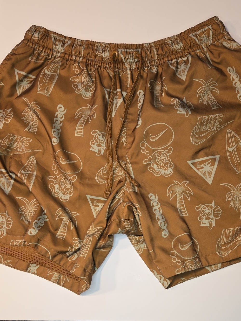 Nike Shorts Mens S.P Brown Sportswear Woven Flow  Shorts Lined Swim Trunks
